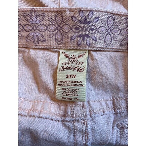 FADED GLORY, WOMEN SHORTS, PINK, PLUS SIZE 20W, FREE USA SHIPPING. - Picture 4 of 4